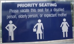 priority seating sign